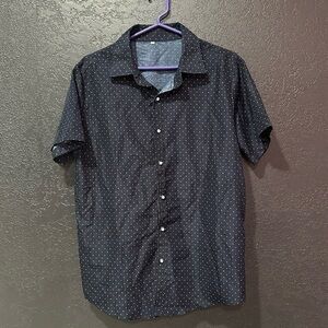 PASOK Men’s Polka Dot short Sleeve Button Down Shirt Size Small NWT
